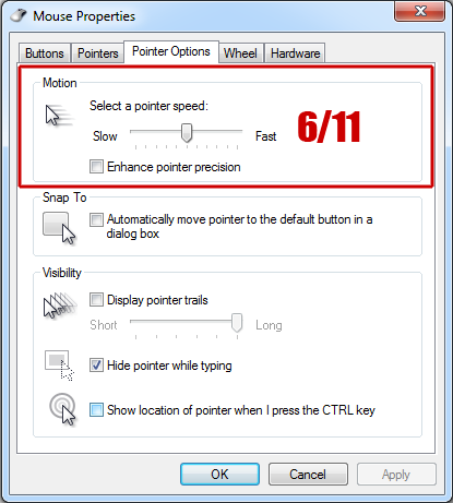 how to calibrate mouse pointer windows 7