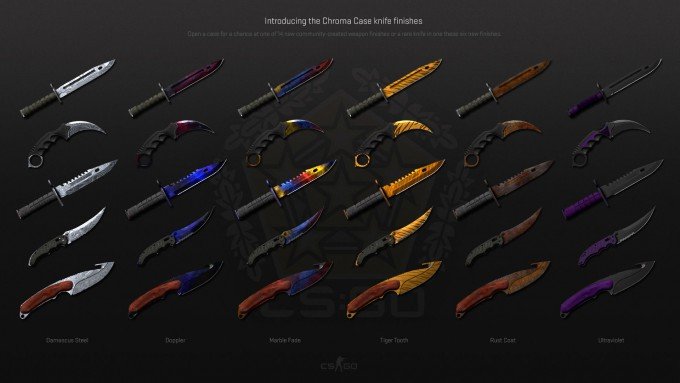 Chroma Case Knives in CS:GO