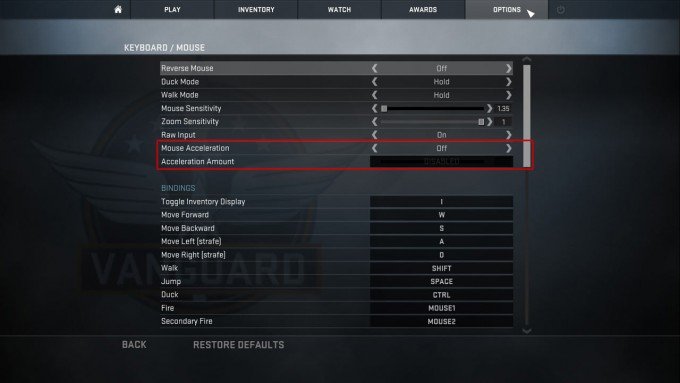 CSGO Mouse settings