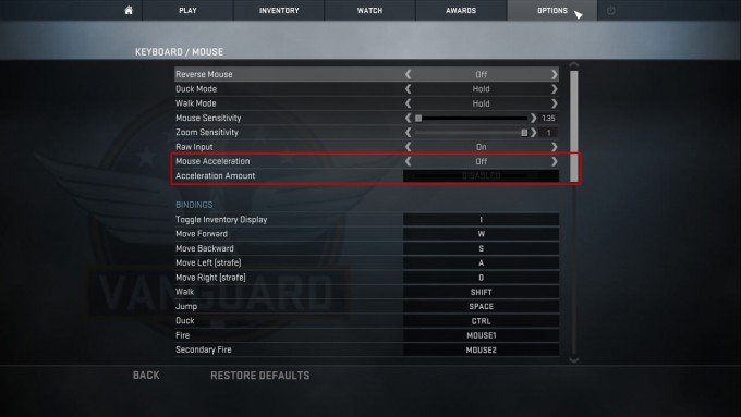 CSGO Mouse settings